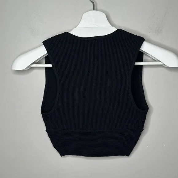 Aritzia Babaton Black Sculpt Knit Deep V Tank - Picture 7 of 9